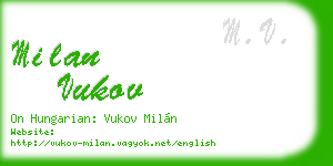milan vukov business card